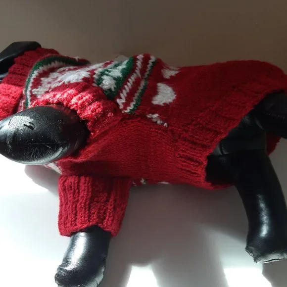 Christmas dog sweater red. For small dogs. - Picture 7 of 7